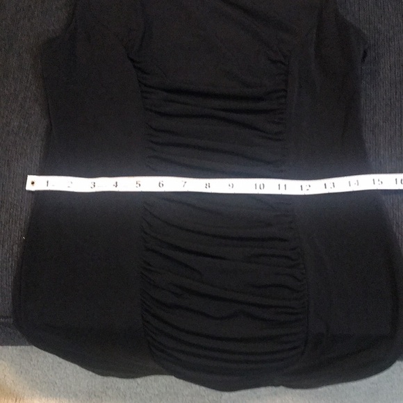 Calvin Klein Black Draped Pleats Front and Back Sheath Dress - No Size Tag - Picture 12 of 14